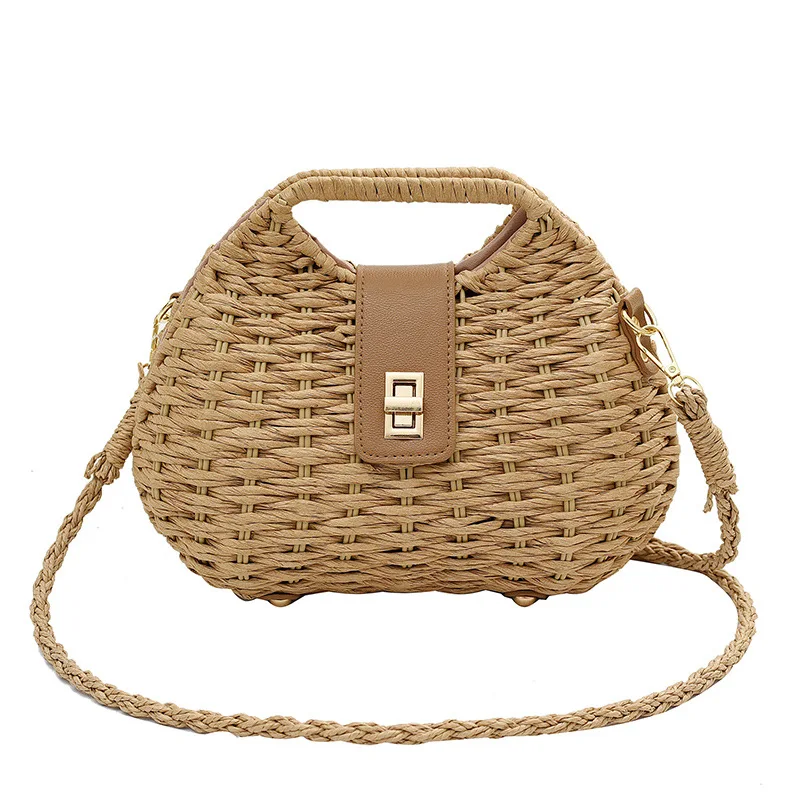 Popular Beach Shoulder Bag 2024 New Fashion Ladies Hand-held Straw Bag High-grade Messenger Bags