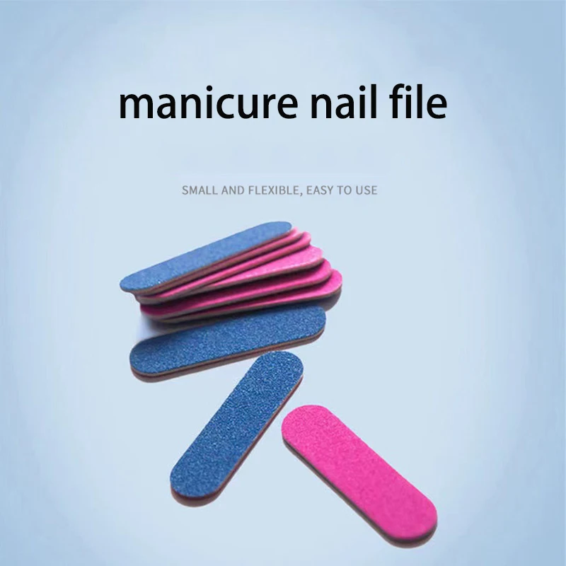 10/25pcs Mini Double Sided Nail File Disposable Nail Equipment Accessories Buffer Files Manicure Tools Salon Wholesale PP858