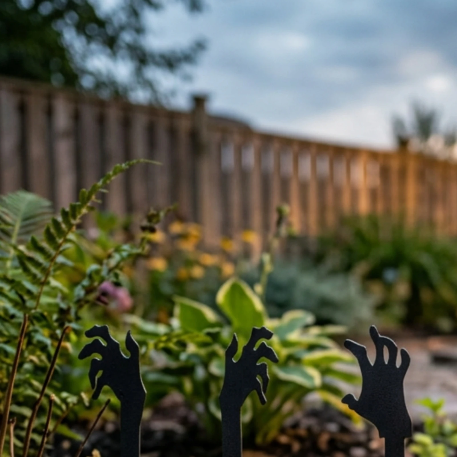 5 Pieces Skeleton Hand Yard Stakes Scary Skeleton Hand Garden Stakes Flat Haunted for Halloween