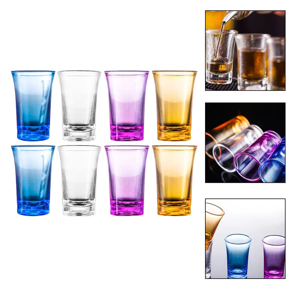 

8 Pcs Glass Cups Colorful Party Cocktail Concentrate for Home Bar Household Acrylic