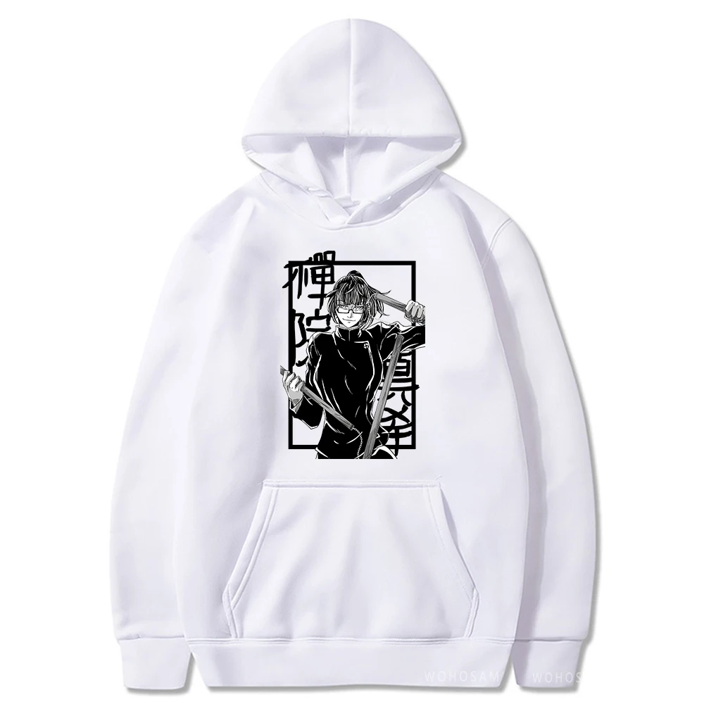 Japan Anime Jujutsu Kaisen Plus Size Hoodies Zenin Maki Manga Anime Autumn Winter Warm Clothes Harajuku Pullover Hooded Tops