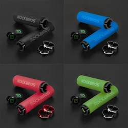 ROCKBROS Sponge MTB Grips With Dust Plug Ultralight Bicycle Handlebar Cover Anti-skid Cozy Bike Handle Alloy Cycling Accessories