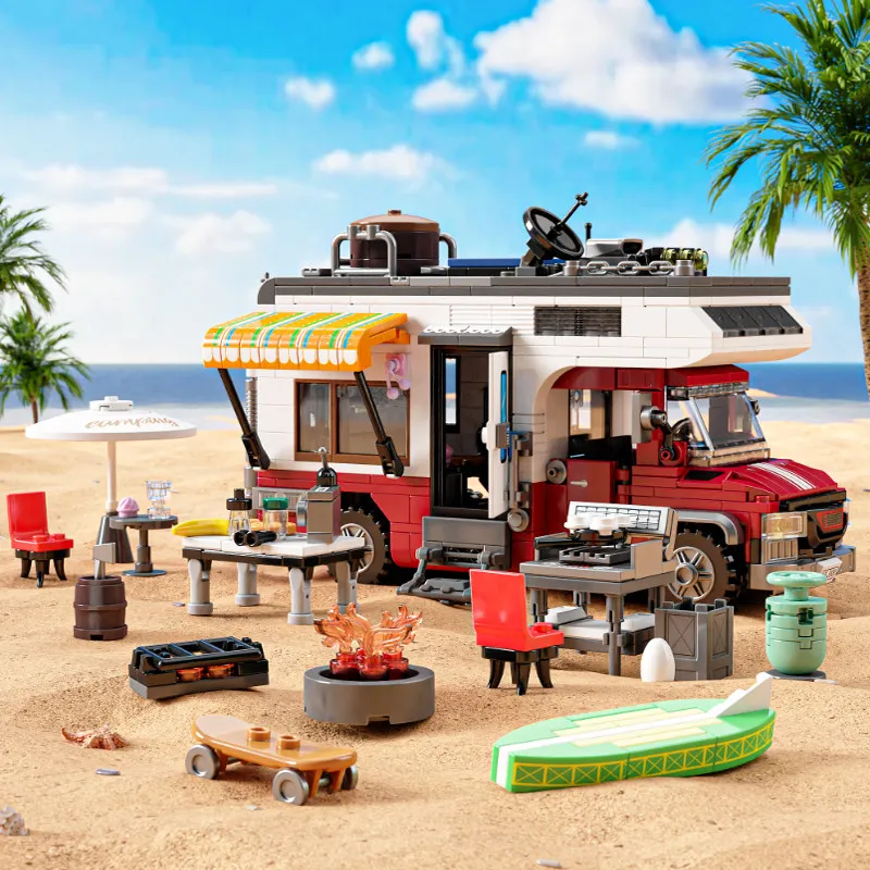 924 個クリエイティブシティシリーズ高級 RV キャンプ車両ビルディングブロックモデル建設レンガのおもちゃギフト子供大人の男の子のため