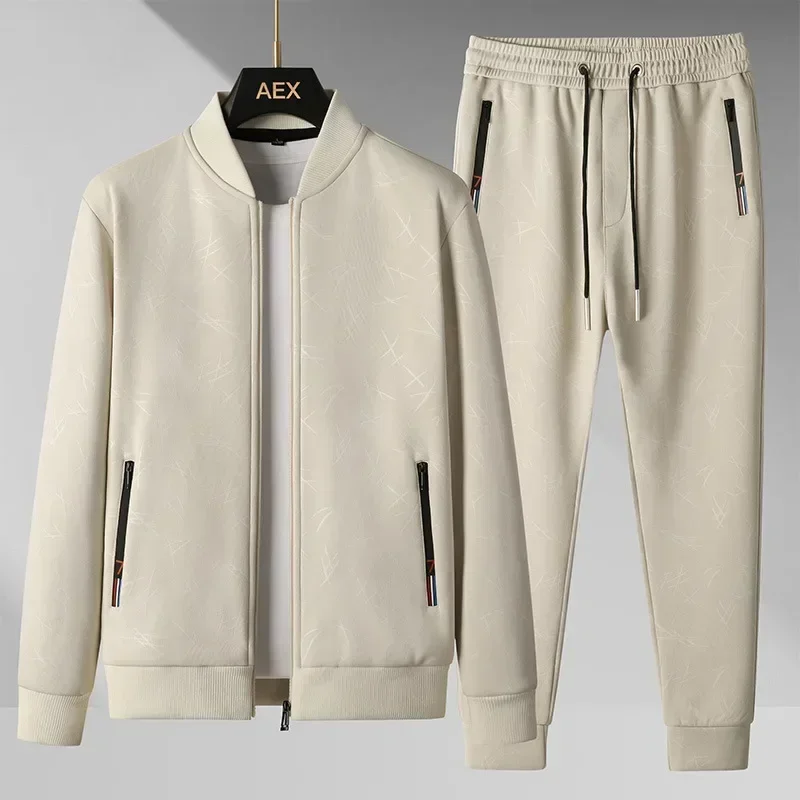 2025 Jacket Sport Tracksuits Sports Jogging Male Fitness Clothing Men\'s Jacket+Pants Two Piece Running Sets Father\'s Gift