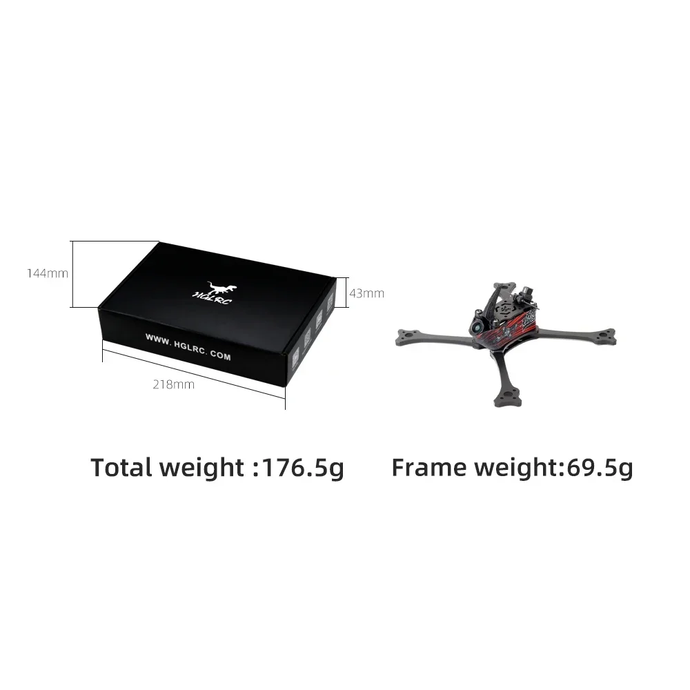 HGLRC Quick Release Arm Design Wind5 Lite V2 5inch Carbon FPV Frame