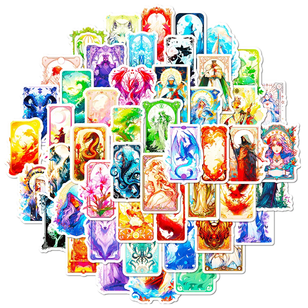 

10/30/50pcs Creatives Tarot Cards Graffiti Stickers Decal DIY Aesthetics Sticker Luggage Motorcycle Waterproof Sticker for Kids