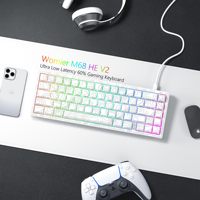 Womier M68 HE V2 White Topographic Web Drive Rapid Trigger Rgb Mechanical Keyboard Magnetic Switches Wired Keyboards for Mac Win