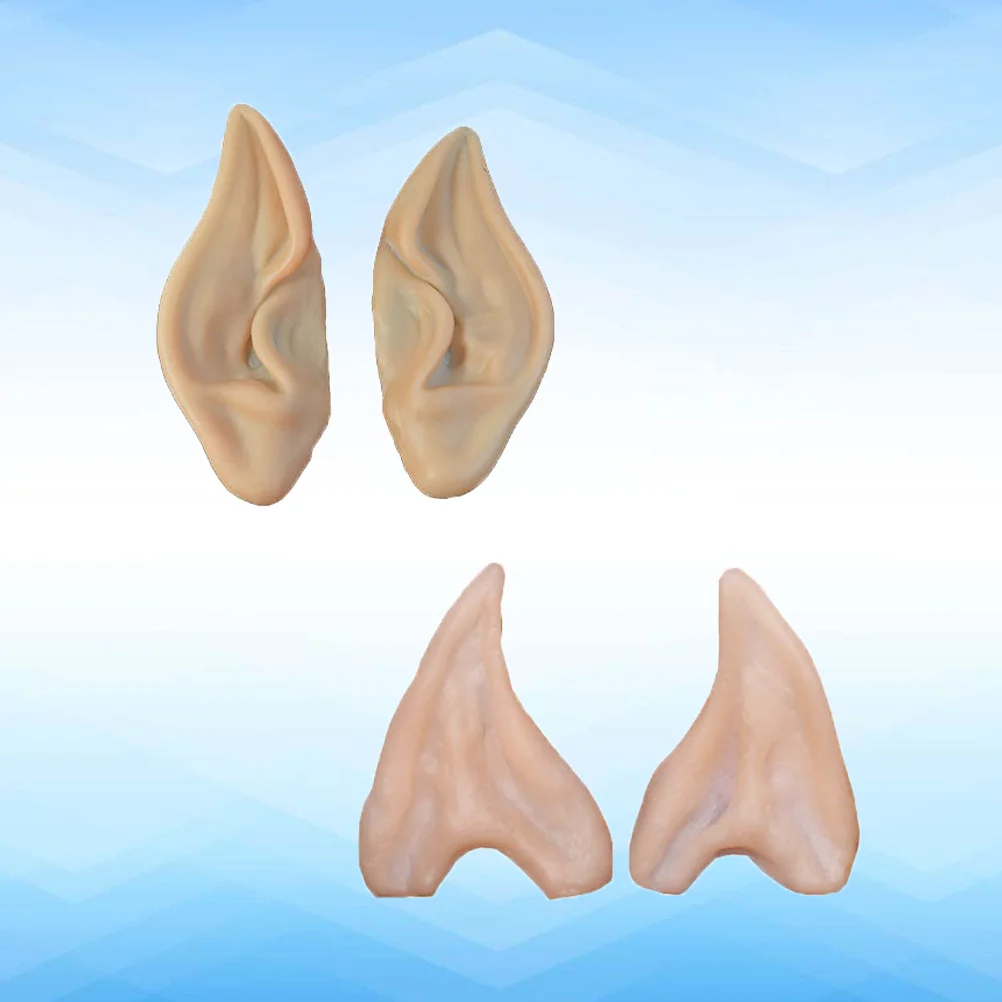 

4Pcs Latex Cosplay Elf Ears Halloween Party Props Artificial Performance Accessories Cosplay Props