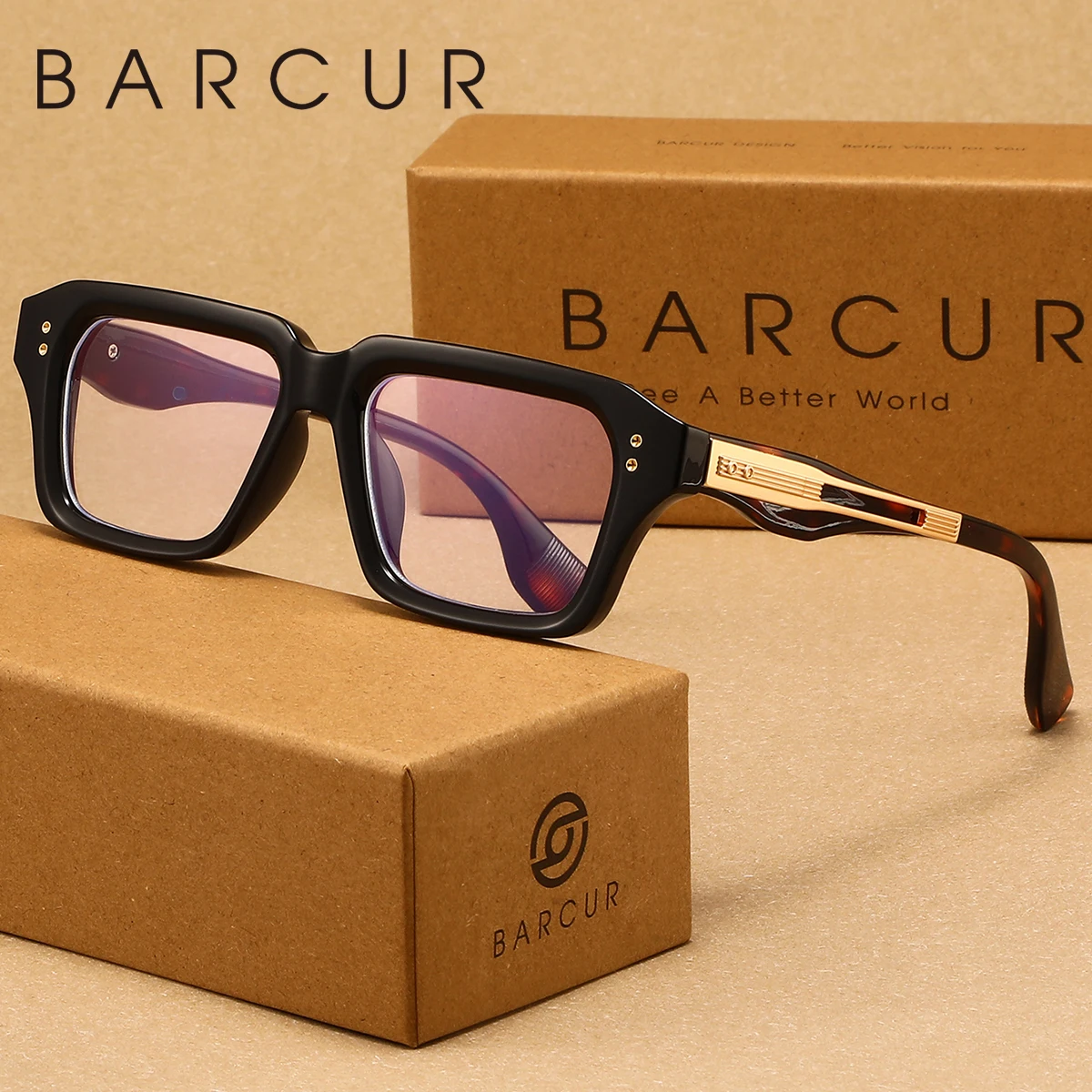 

BARCUR Fashionable Retro Style Unisex Anti Blue Light Glasses For Watching Computers, Reducing Blue Light Fashion Accessories