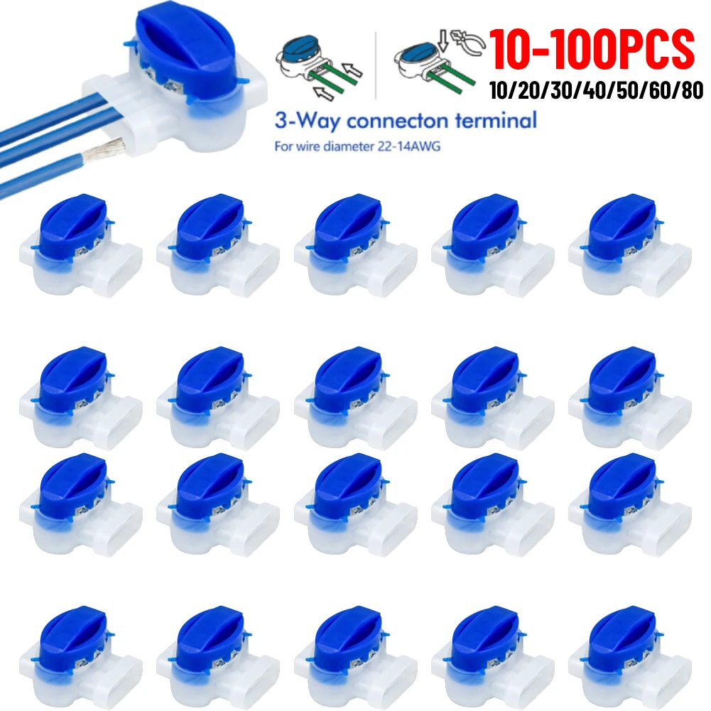 

100-10 шт. кабельный разъем для робота-газонокосилки, 3-контактный Электрический разъем IDC 314, соединители для проводов, разъемы для роботизированной газонокосилки