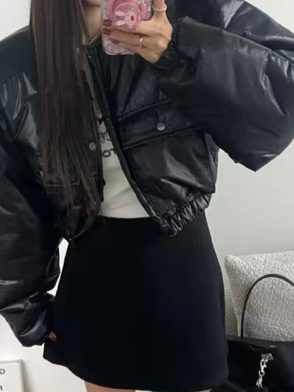 

Winter New Retro Thiened Warm Cotton Jaet Women's ort Sle Faion Design Korean Version Cold-proof Cotton Coat