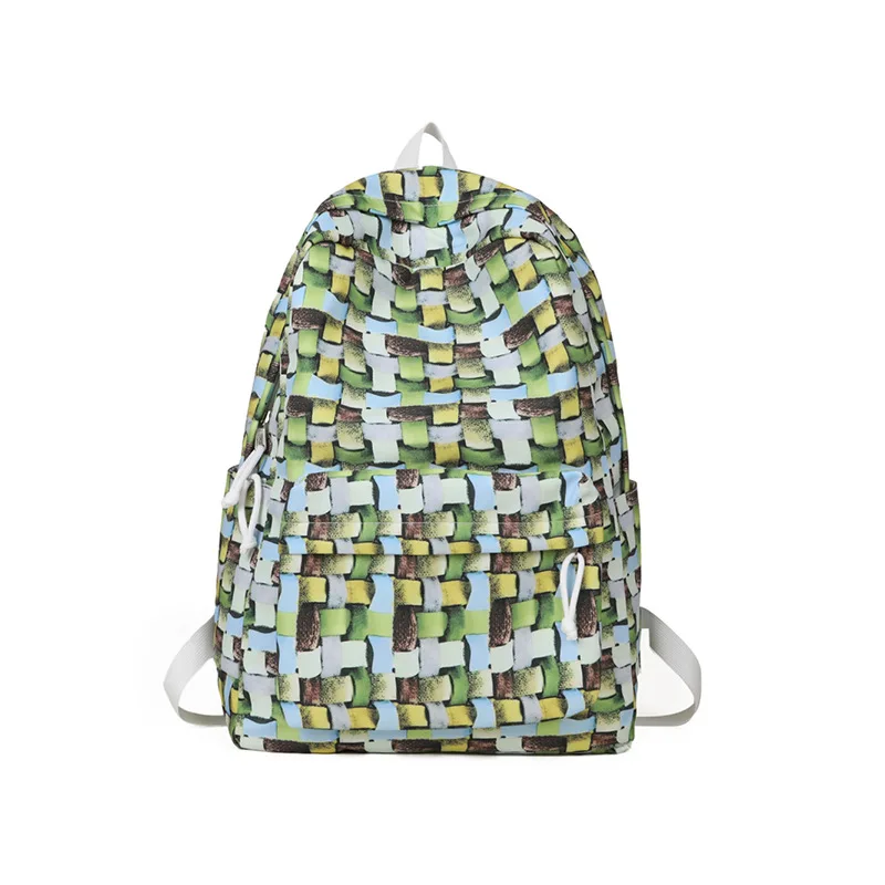 

Daily commuting backpack niche woven pattern going out backpack female Korean version leisure travel backpack new simple