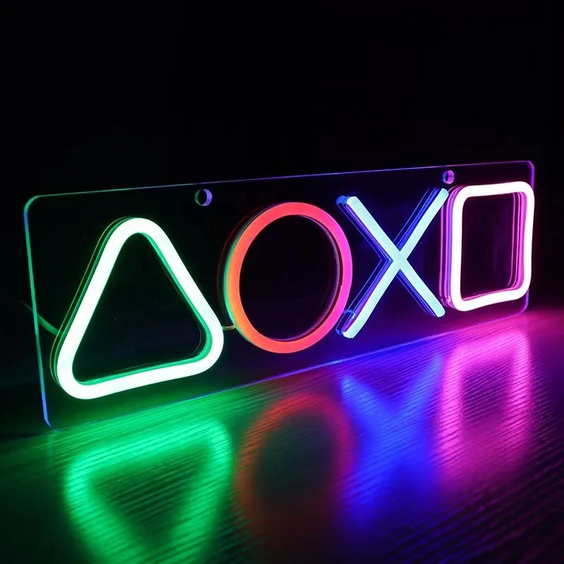 Neon do gier, ikona gry LED Neon Light Wall Decor, neon do pokoju gier zasilany przez USB, neon Gamer Man Cave, odpowiedni dla