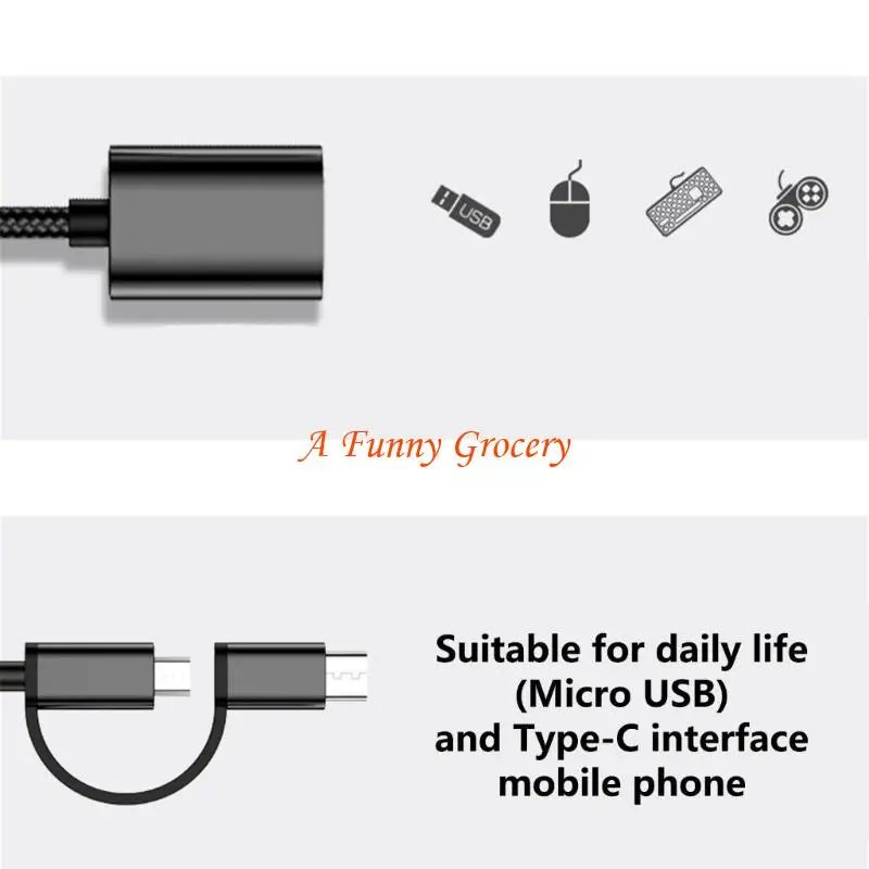 652E Efficient Data Transfer OTG Cable Long Service OTG Adapter for Phones Tablets