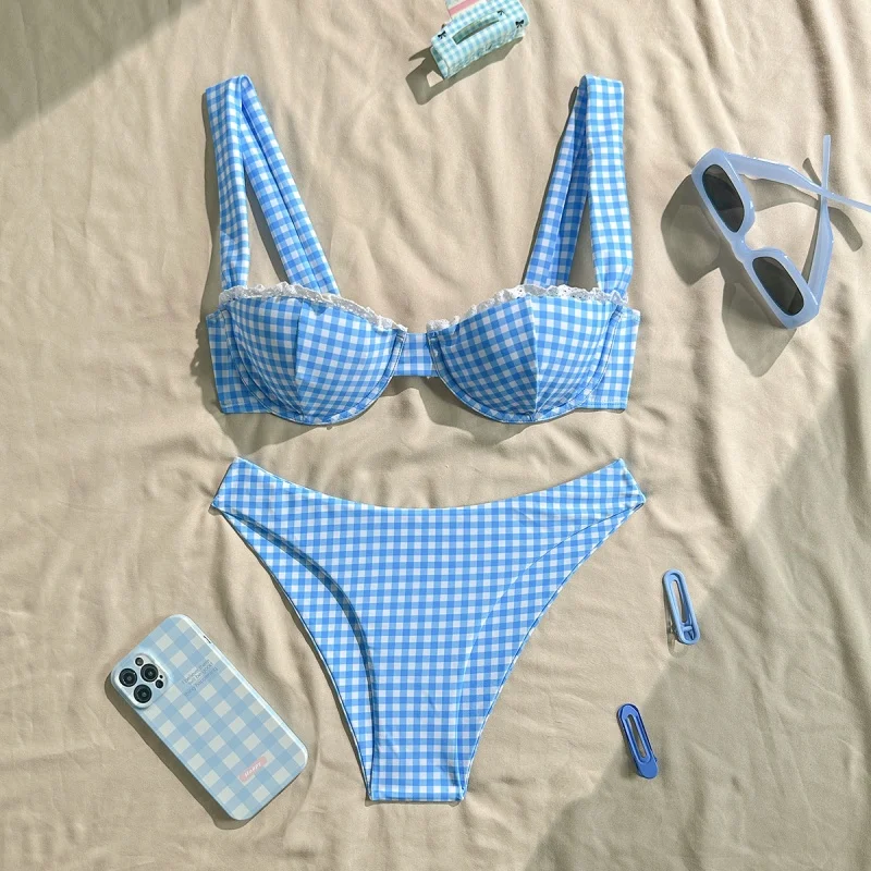Blue Bikinis 2026 Women Swimsuit Push Up Bathing Suit Sexy Bikinis Sets Swimwear Print Beachwear Solid Biquinis