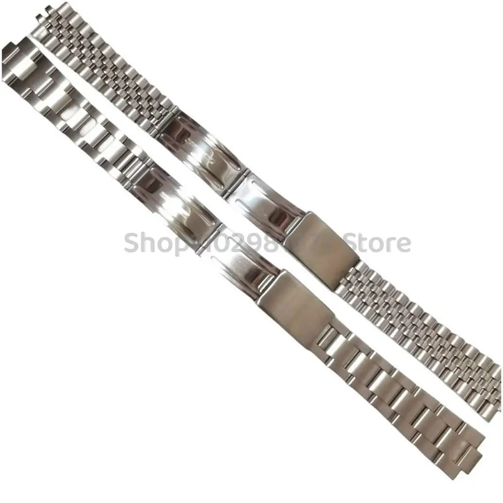 18mm 19mm 20mm Stianlee Steel Silver Jubilee Oyster Vintage Curved End Watch Strap Band Fit for ROX SKX Watch 5500 16013 12633