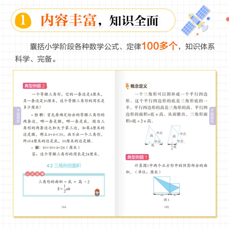 Manual de fórmula de matemáticas para escuela primaria, libro de tutorización de conocimiento de matemáticas