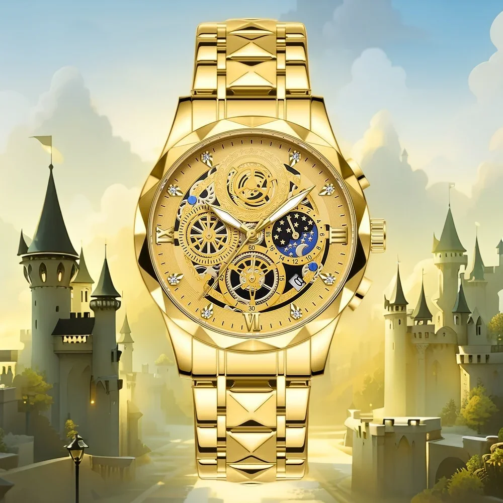 PAAZOMU ファッションカジュアルクォーツメンズ腕時計ステンレススチールストラップ高級ダイヤル発光 30 メートル防水ビジネスメンズ腕時計