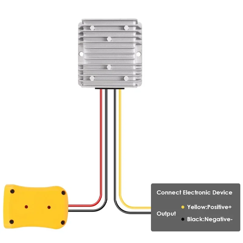 Step Down DC Voltage Converter for Dewalt 18V 20V To 12V Battery Dock Power 180W Inverter, DIY Adapter Buck Regulator