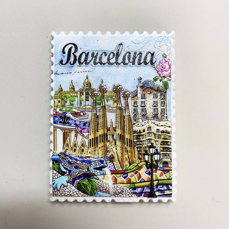 Barcelona 3D refrigerator magnets Travel souvenirs Refrigerator magnets decoration supplies Collection arts and crafts gifts