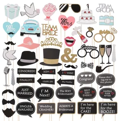 53Pcs Paper Beard Props For Photo Booth Posing Accessories Wedding Party Decorations Festive Supplies
