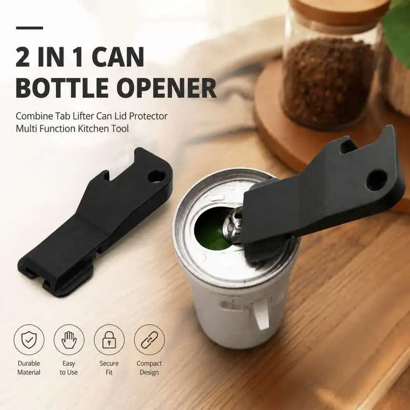 Dual Purpose Can Opener With Can Cover Protector Tab Puller Household Multi Use Utensil