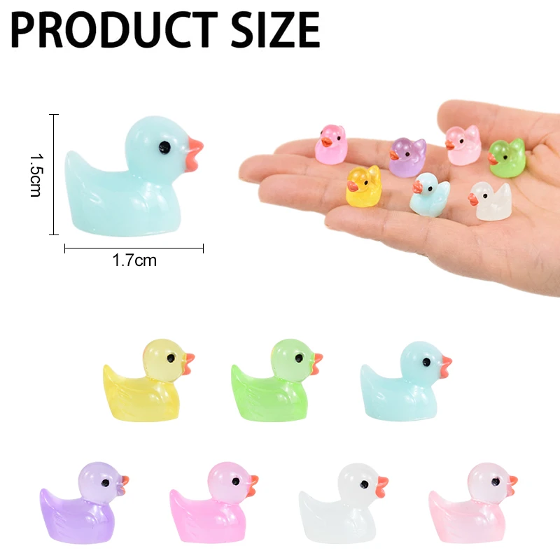 10/20pcs Luminous Mini Ducks Moss Micro Landscape Accessories Glow In Dark Ducks Figurines Fairy Garden Home DIY Decoration Gift