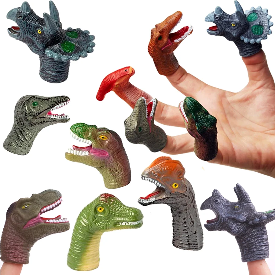 

Набор из 4/5 кукол-динозавров для пальцев, реквизит для рассказов перед сном, имитация животных Юрского периода, товары для вечеринок XJM