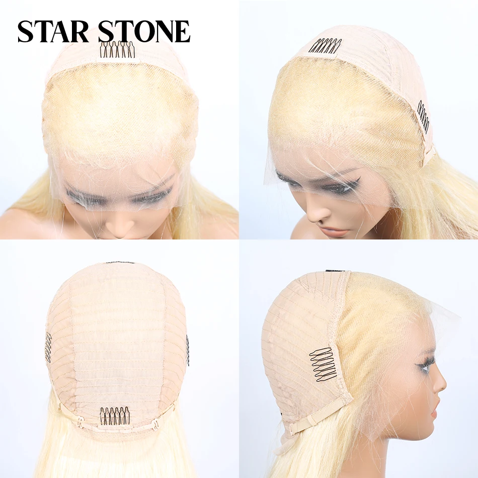 STAR STONE 613 Deep Wave Human Hair Wig 13x4 Lace Frontal Wig for Women Honey Blonde Water Wave HD Transparent Wig Colored Hair