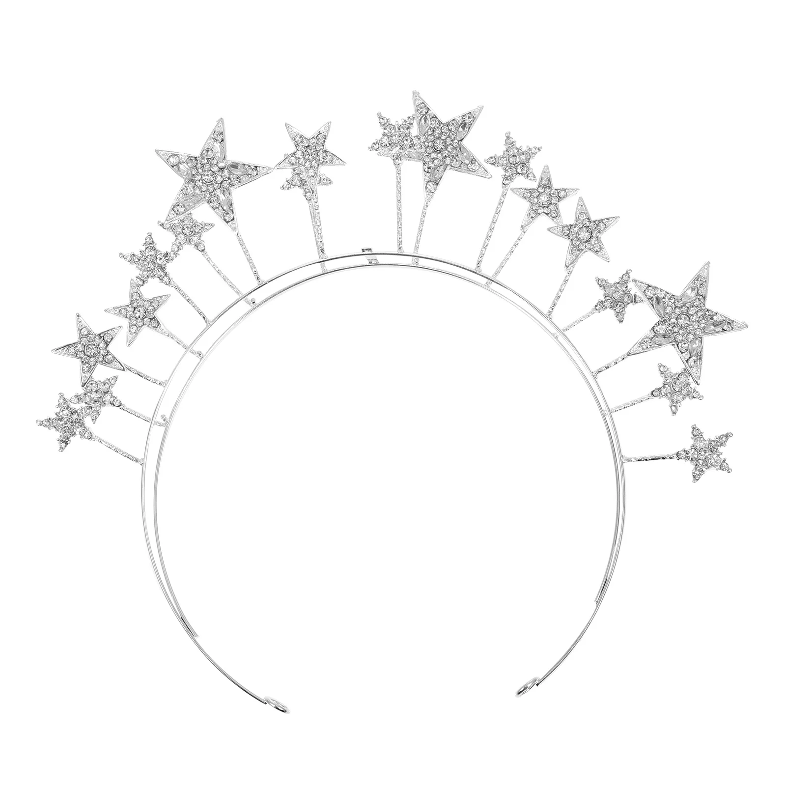 

Shiny Star Headband Silver Premium Lightweight Bridal Wedding Headpiece for Bride Bridesmaid Party Photography Decoration