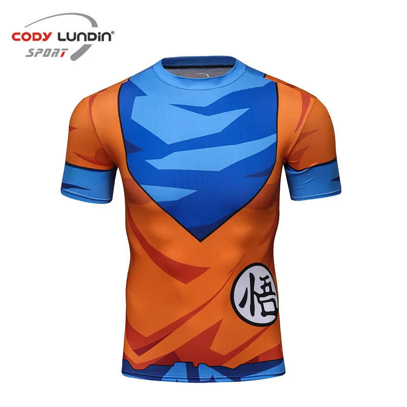 Bodybuilding Quick drying Compression Shirts Men Anime 3D Printed T shirts Short Sleeve Cosplay Costume Tops Male clothing