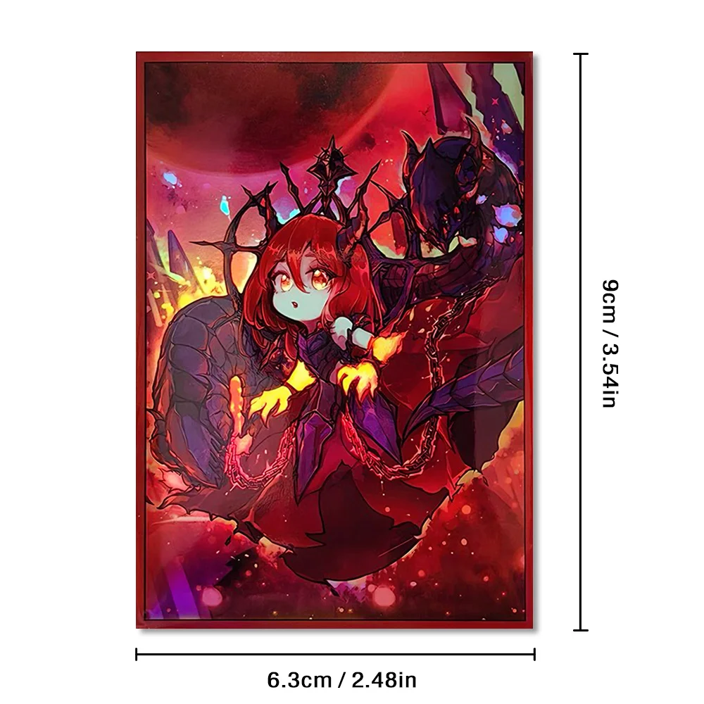 63×90mm 100PCS Laser Holographic High Quality Cartoon Card Sleeves for YGO/TCG Top Loading Cartoon Deck Shield Card Cover