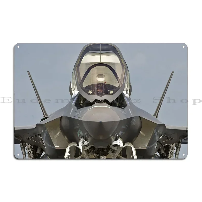 F 35 Military Jet Fighter Metal Plaque Poster Painting Garage Decoration Garage Customized Wall Cave Tin Sign Poster