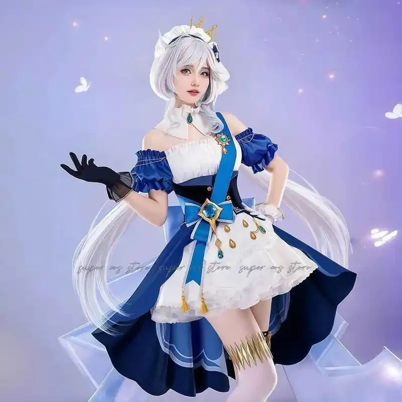 

LQIrelia H Genshin Impact Furina Косплей Костюм Аниме Furina Лолита Платье Горничной Костюмы на Хэллоуин Женские