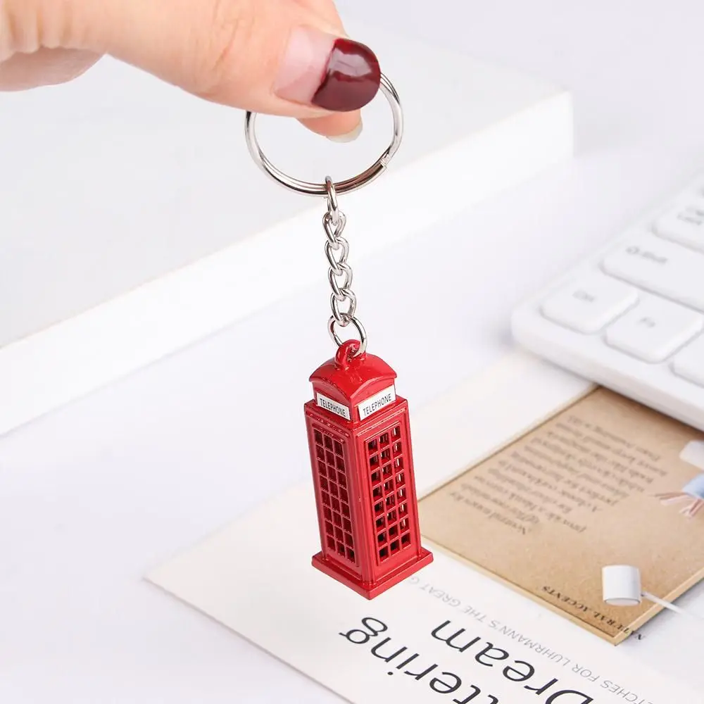 Souvenir Pendant Mail Box London Bus Red&Blue Telephone booth Fashion Accessories Jewelry Key Chain Key Ring