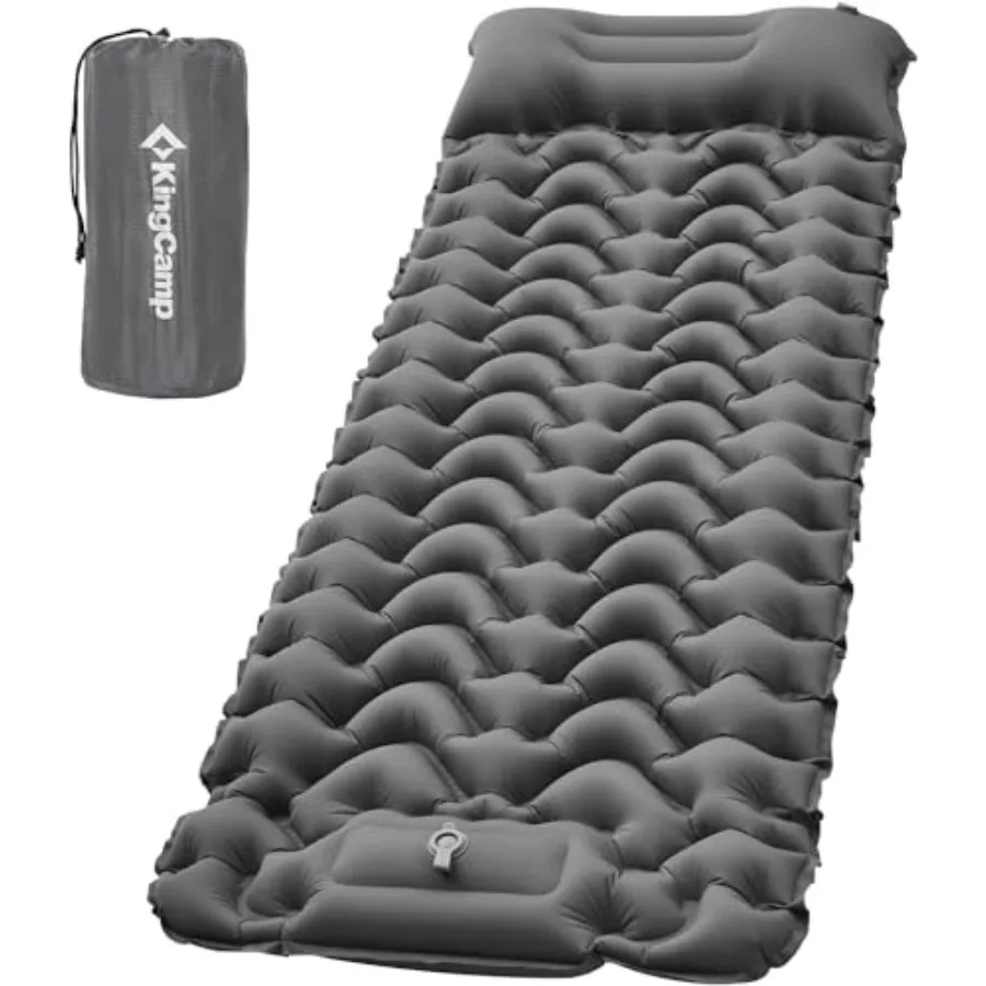 

Надувной ультралегкий спальный коврик для кемпинга с возможностью соединения, матрас для кемпинга со встроенной подушкой 6,3 дюйма и насосом для ног