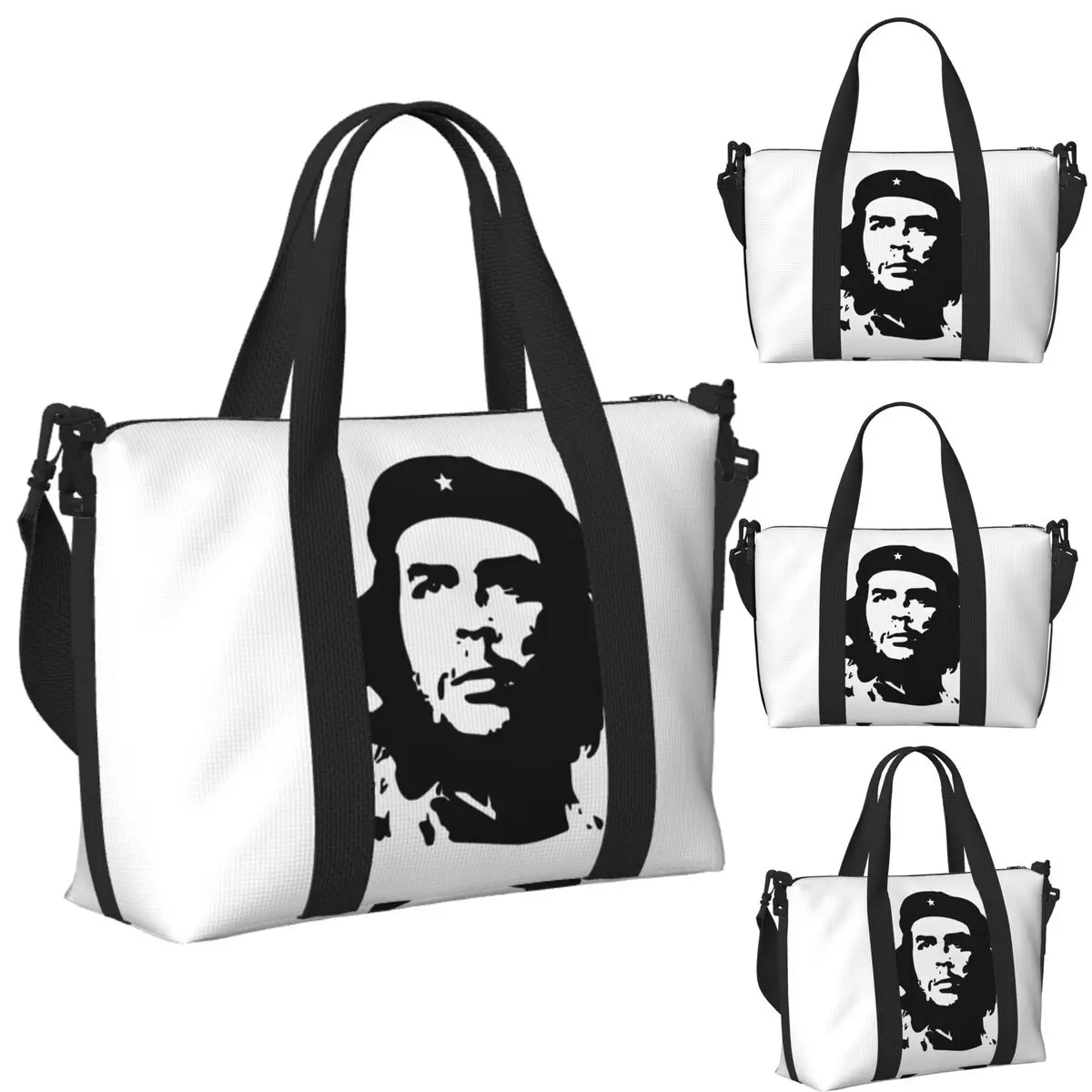 

Custom Che Guevara Beach Travel Bag Large Capacity Tote Bags for Gym Sport Women Shopping Duffle Shoulder Bag