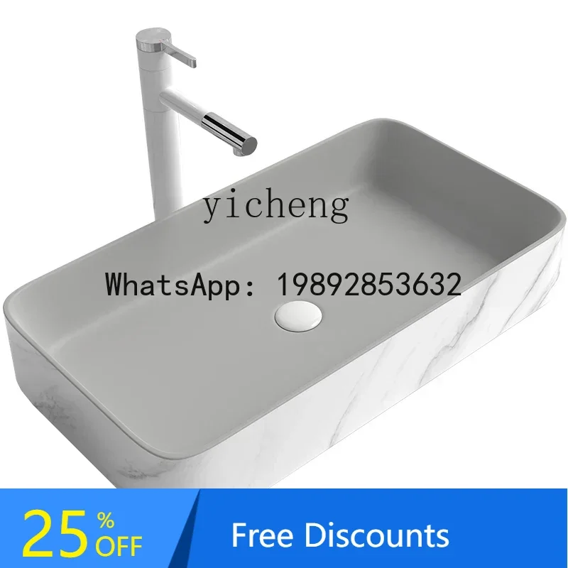 

LYY Wash Basin Balcony Ceramic Art Basin Color Small Size Washbasin Single Basin