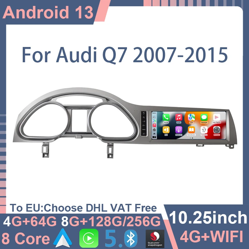 

Qualcomm Android 13 GPS Navigation 8+256G 8Core 10.25 Inch For Audi Q7 2005-2015Apple Carplay Multimedia Video Player 4G LTE