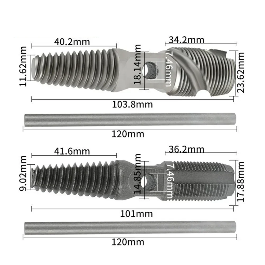 Imagem -06 - Polegada Cabeça Dupla Rosqueada Extrator de Tubulação de Água Brocas Parafuso Remoção Reparador Tubo de Água Danificado Parafusos Extrator 1