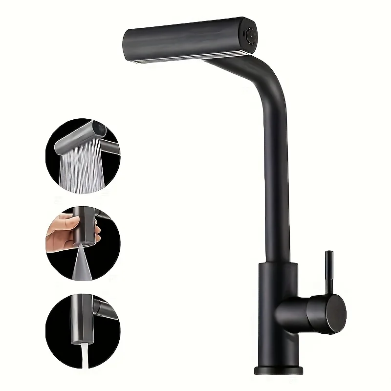 Luxury Three-Way Faucet 1pc | Triple Mode Hot and Cold Waterfall Design G1-2 Inlet Pipe 60cm - Stylish Deluxe Basin Tap - view 4