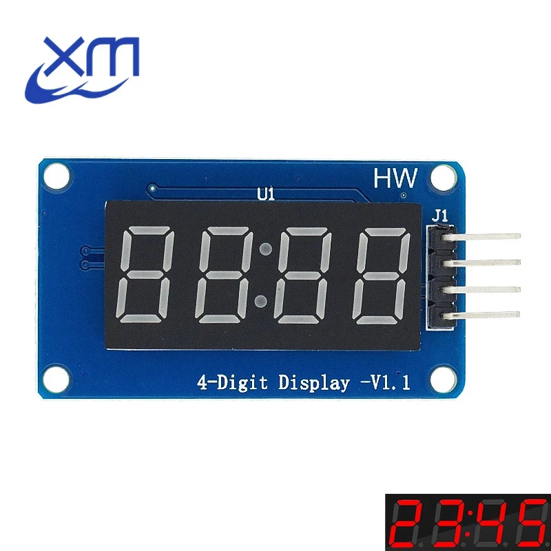 1pcs 4 Bits TM1637 Red Digital Tube LED Display Module & Clock B34