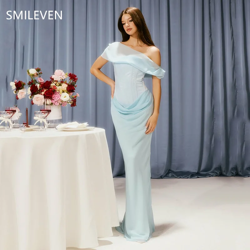 

Smileven Sky Blue Mermaid Sexy Prom Dress Off Shoulder Backless Party Gowns Pure Desire Formal Evening Dress Customized 2025