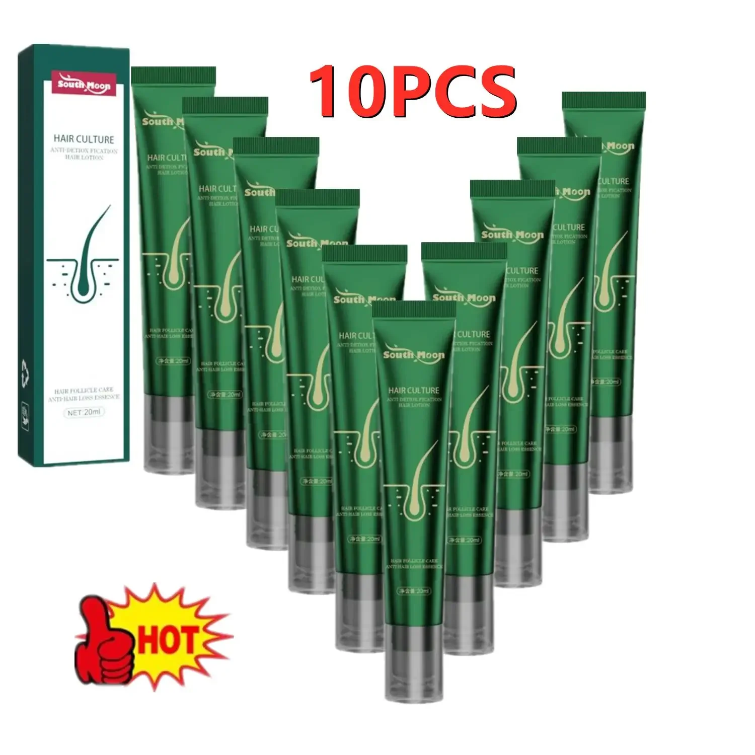 10PCS Biotin Fast Oil Hair Regrowth Serum Hair Thinning Treatment Liquid Anti-Hair Loss For Women