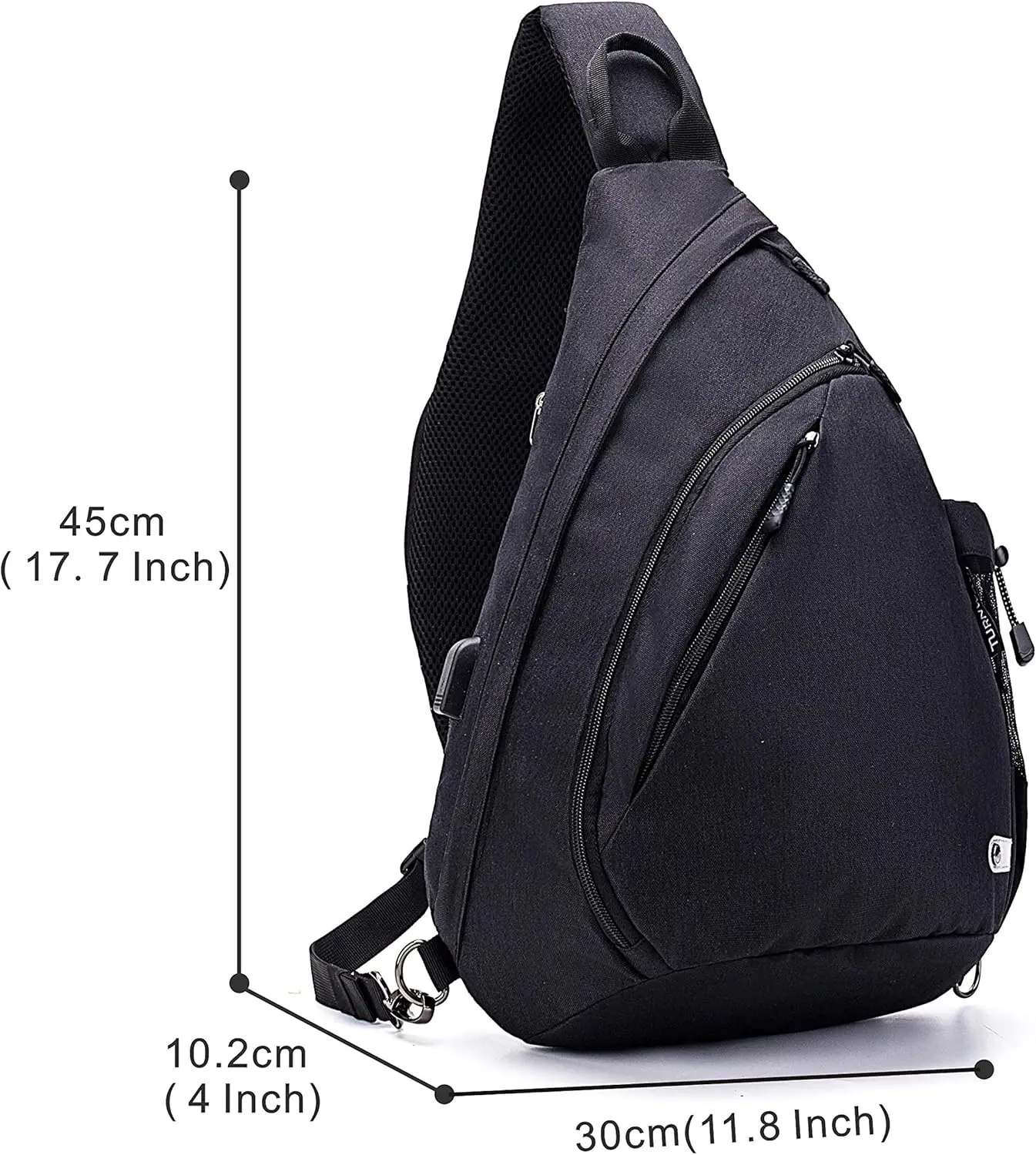 Water-Proof Sling bag/Crossbody Backpack/Shoulder Bag with USB Charging Port for Travel, Hiking, Cycling, Camping