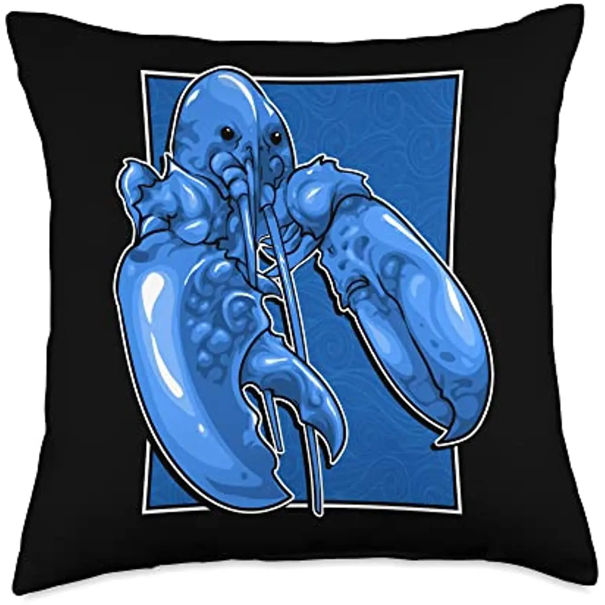 Meme World Funny Jumpscare Lobster Meme Blue Crustacean Throw Pillow, 18x18, Multicolor