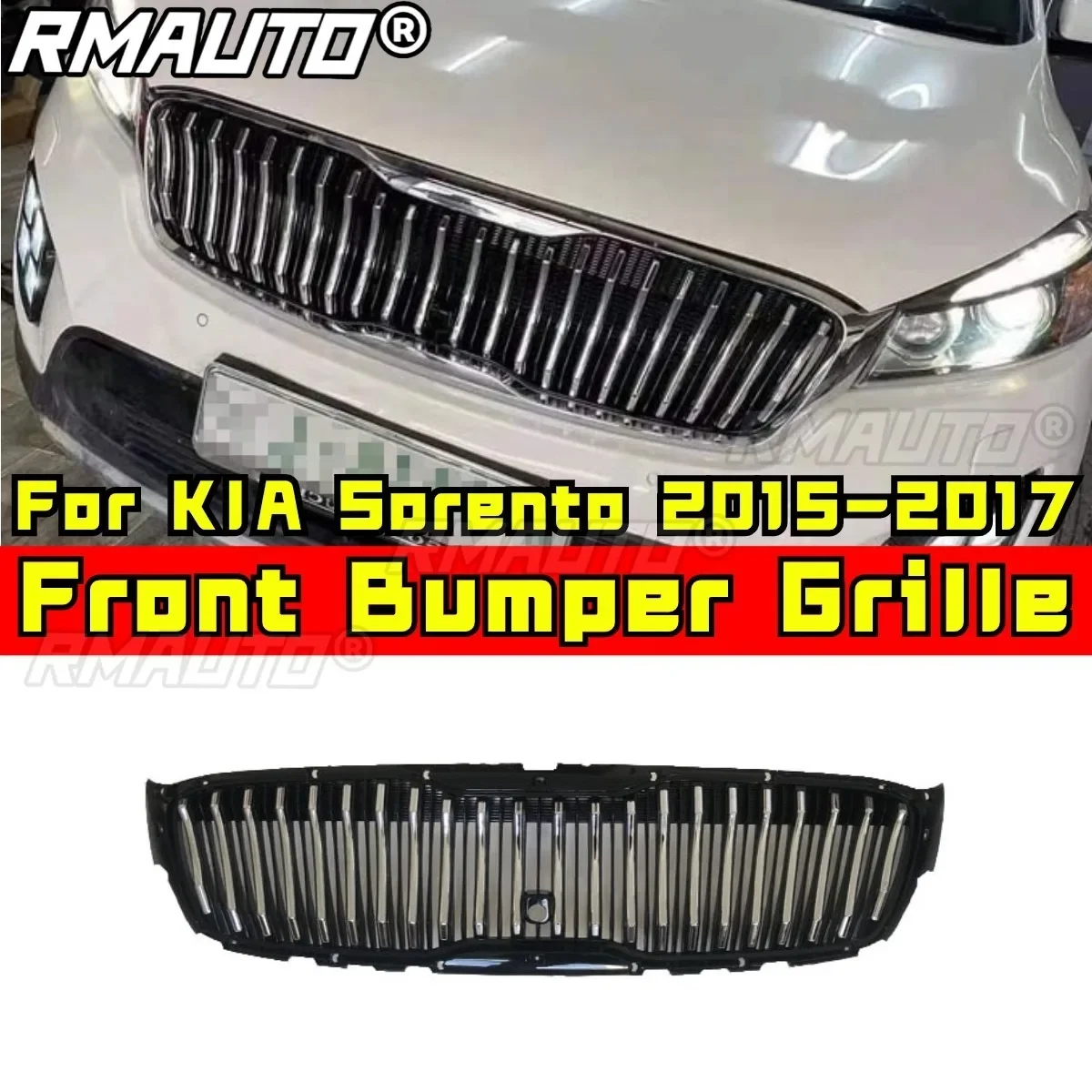 For KIA Sorento Bumper Grill Racing Grills Car Front Grille Grillg Modification Part For KIA Sorento 2015-2017 Car Accessories