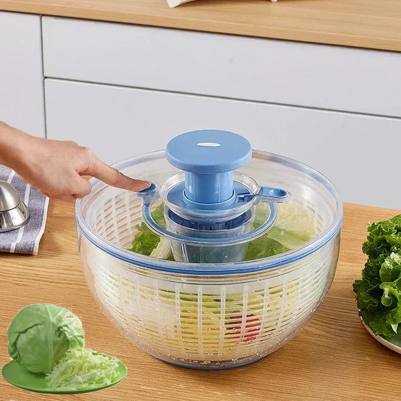 

Fruit Vegetable Dehydrator Quick Cleaning Dryer Food Dry and Wet Separation Draining Salad Spinner for Washing Drying Vegetables