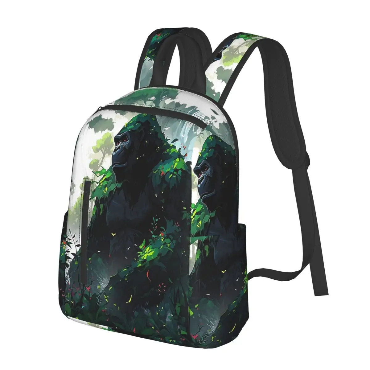 

Gorilla In Forest Student Backpack School Bag Hiking Travel Daypack for Boys Girls Bookbag Shoulder Bags