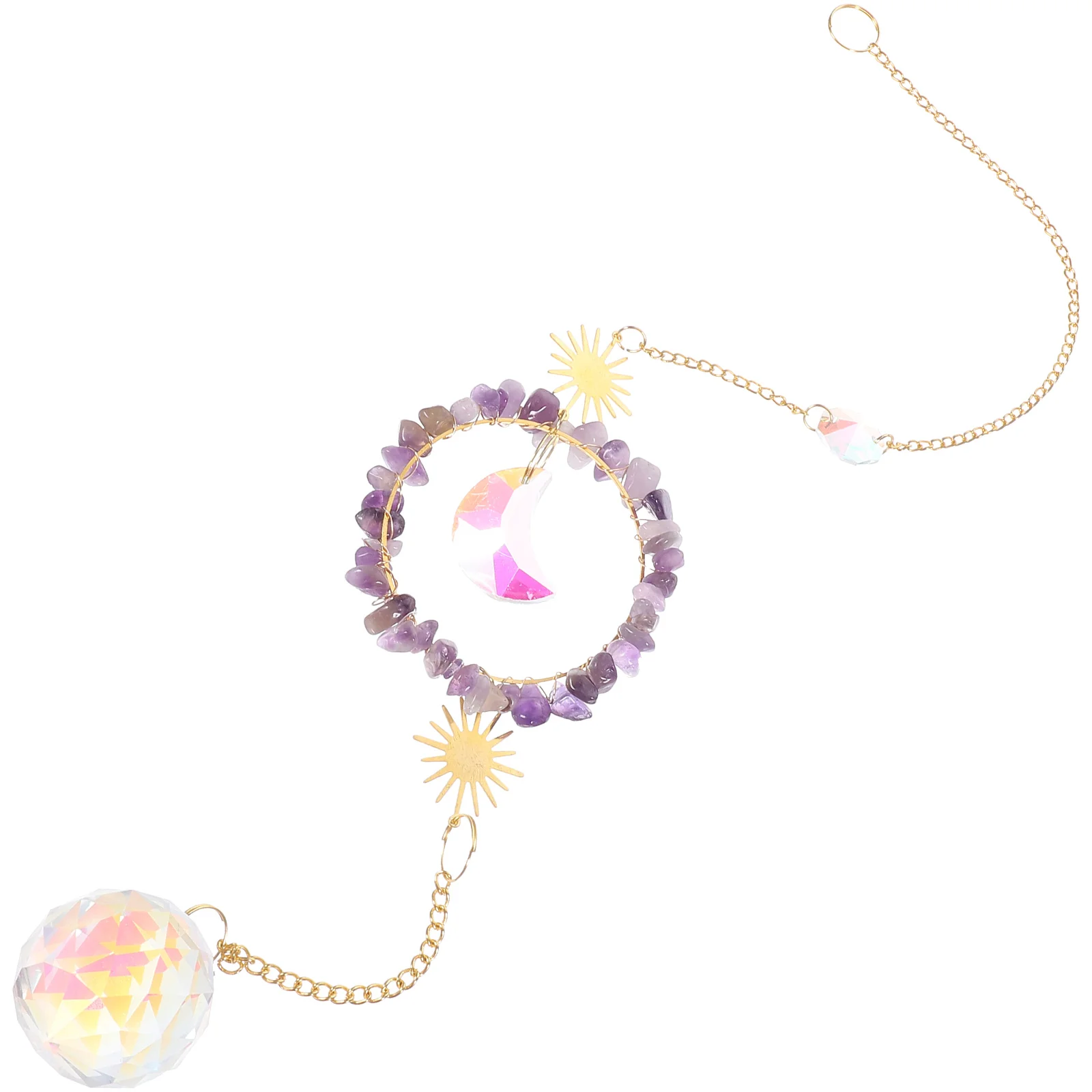 

Amethyst Crystal Wind Chime Decor Window Catcher Sun Catchers Indoor Window Prism Windows Prism Hanging Garden Sun Catcher Gifts